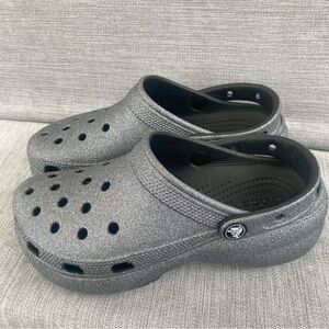 Platform Crocs Metallic Silver Women